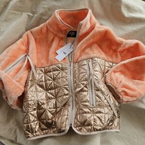 NWT Ugg Marlene Quilted Fleece M Pink Dust/Rose Gold